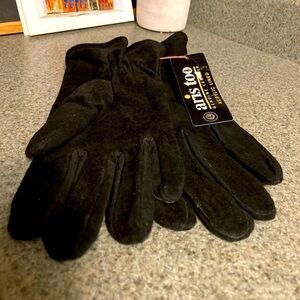 𝅺❄️ VTG Aris Too - Genuine Leather Suede Gloves in Black - NWT - Size Large